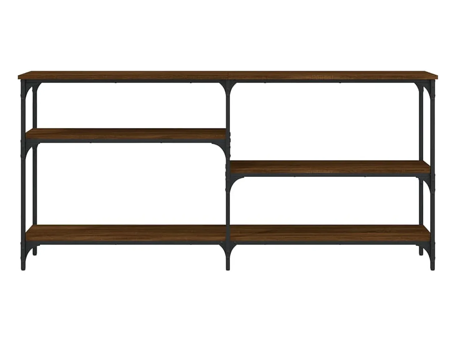 Mesa consola 160x29x75 cm derivados madeira carvalho castanho