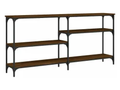 Mesa consola 160x29x75 cm derivados madeira carvalho castanho