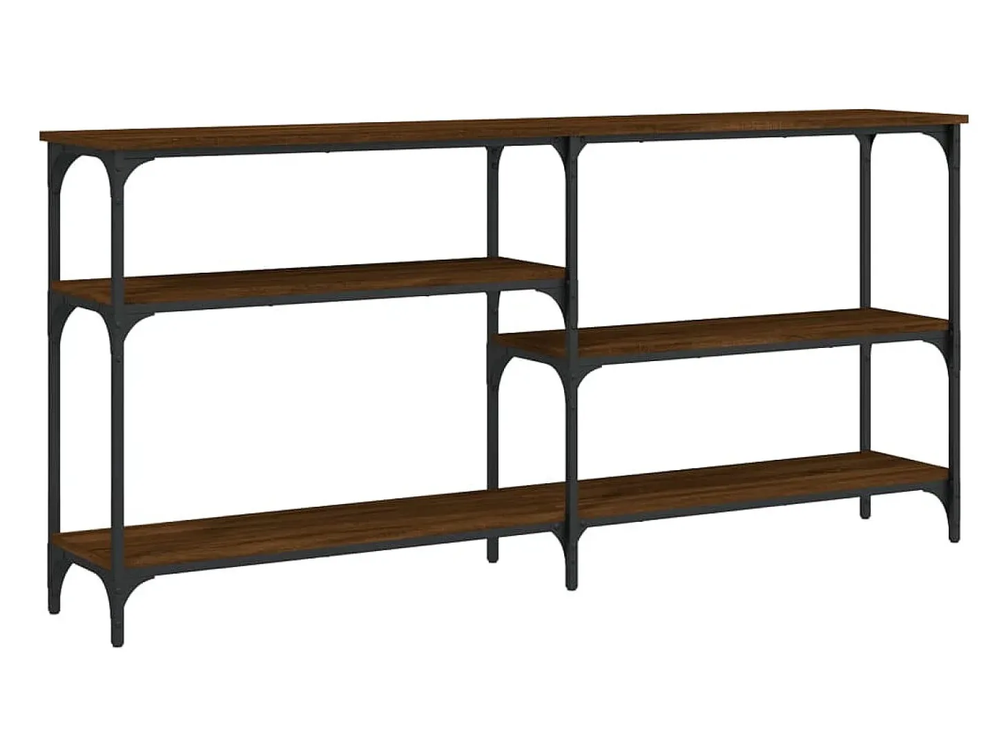 Mesa consola 160x29x75 cm derivados madeira carvalho castanho