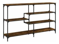 Mesa consola 160x32x95 cm derivados de madeira carvalho fumado