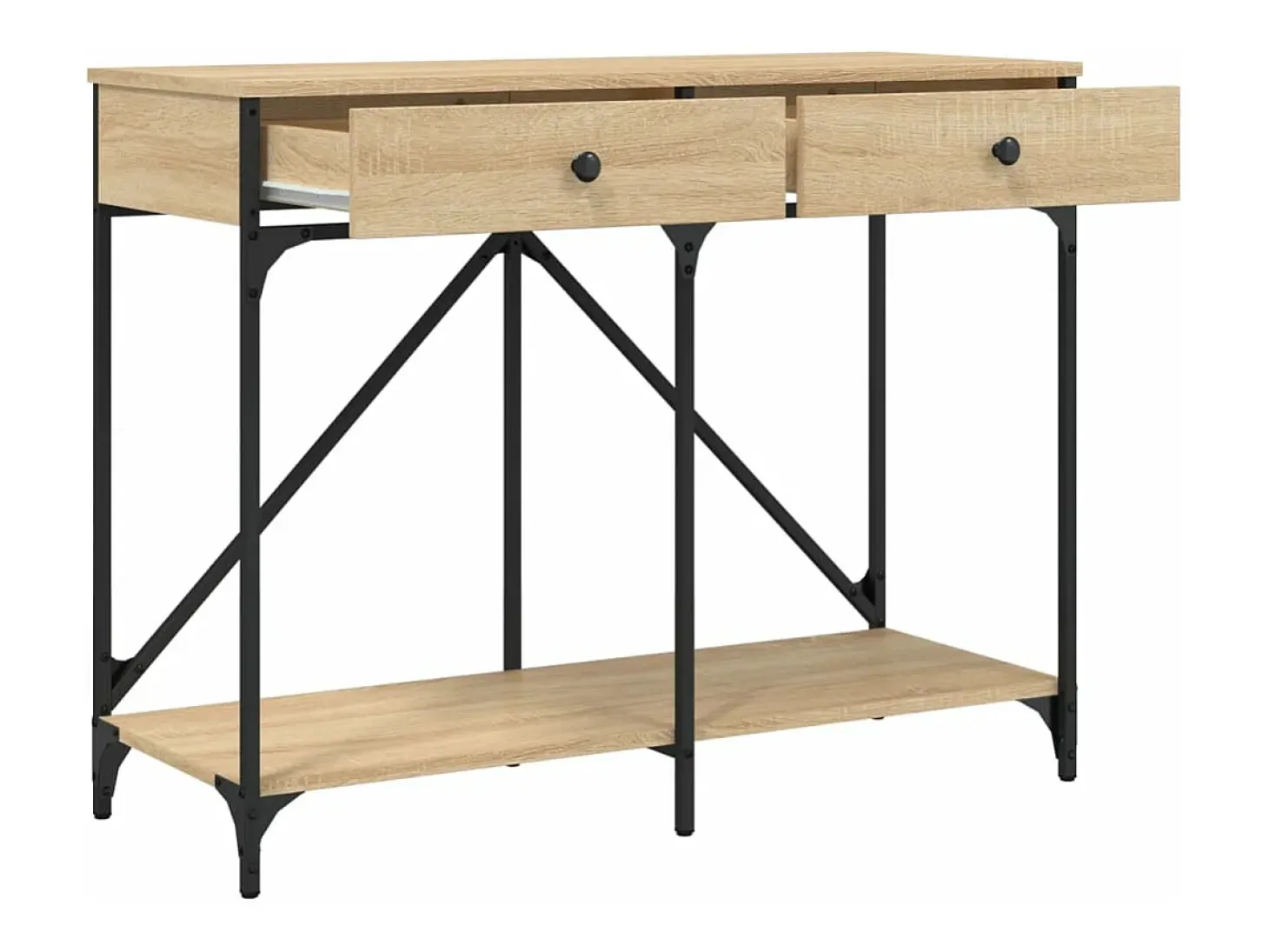 Mesa consola 100x39x78,5 cm derivados madeira carvalho sonoma