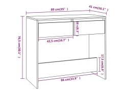 Mesa consola 89x41x76,5 cm derivados de madeira carvalho fumado