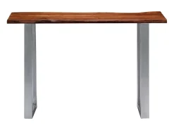 Mesa consola 115x35x76 cm madeira de acácia maciça e ferro