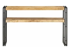 Mesa consola 120x30x75 cm madeira de mangueira áspera