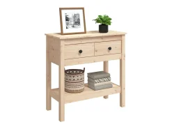 Mesa consola 75x35x75 cm madeira de pinho maciço