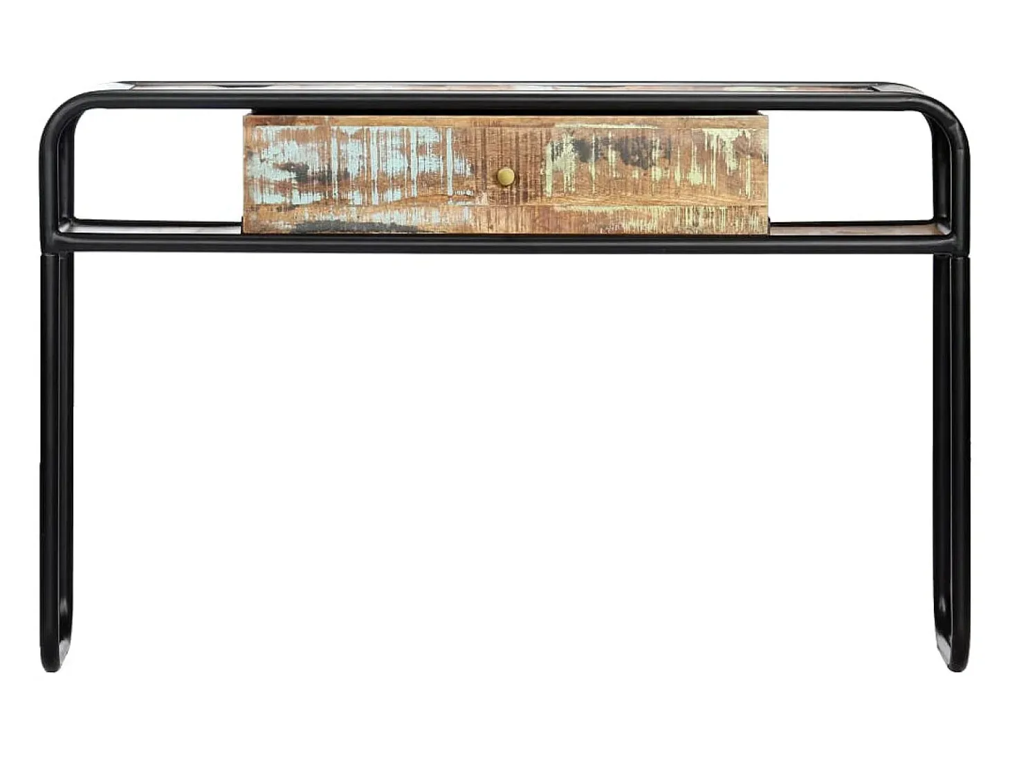 Mesa consola 118x30x75 cm madeira recuperada maciça