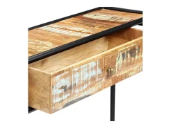 Mesa consola 118x30x75 cm madeira recuperada maciça