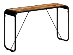 Mesa consola 140x35x76 cm madeira de mangueira maciça áspera