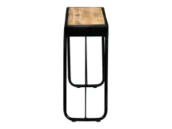 Mesa consola 140x35x76 cm madeira de mangueira maciça áspera