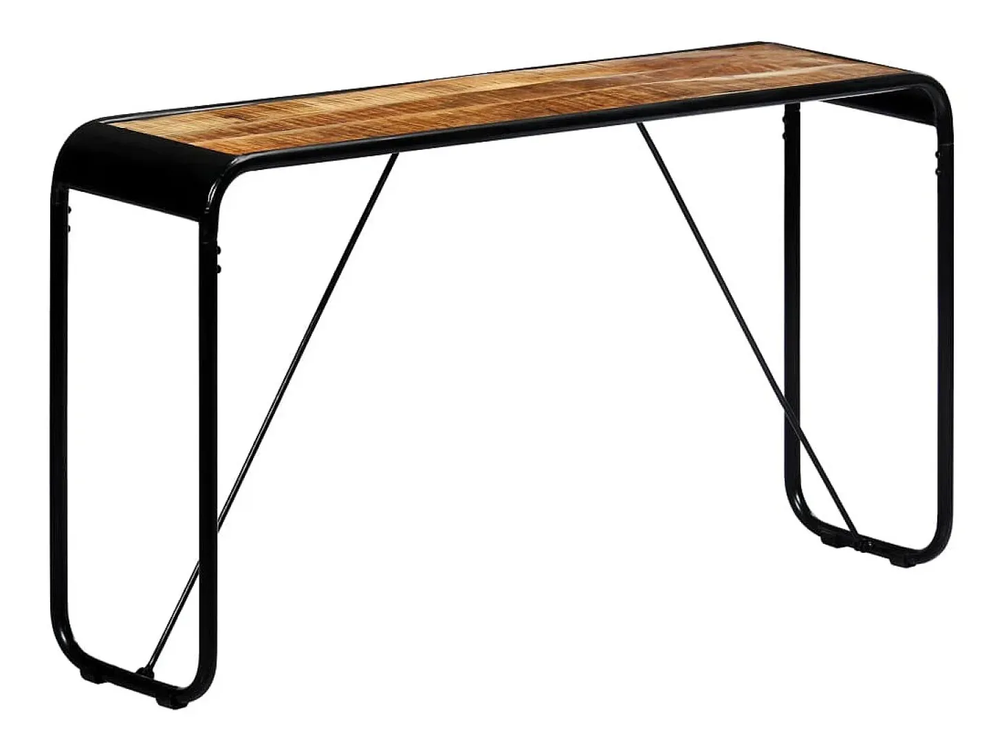 Mesa consola 140x35x76 cm madeira de mangueira maciça áspera