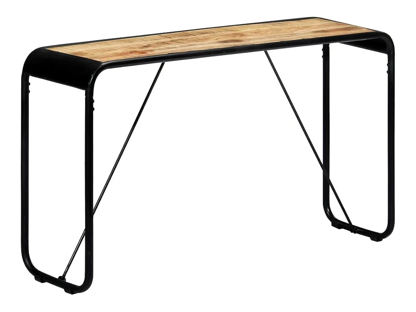 Mesa consola 140x35x76 cm madeira de mangueira maciça áspera