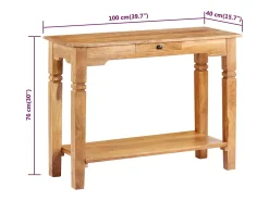 Mesa consola 100x40x76 cm madeira de acácia maciça