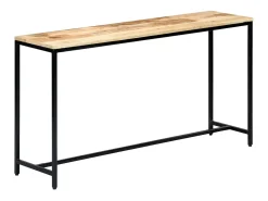 Mesa consola 140x35x76 cm madeira de mangueira maciça áspera