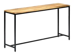 Mesa consola 140x35x76 cm madeira de mangueira maciça áspera
