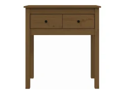Mesa consola 70x35x75 cm madeira de pinho maciça castanho mel
