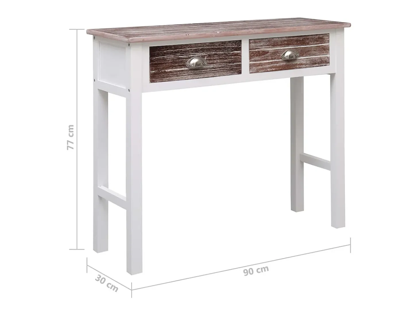 Mesa consola 90x30x77 cm madeira castanho
