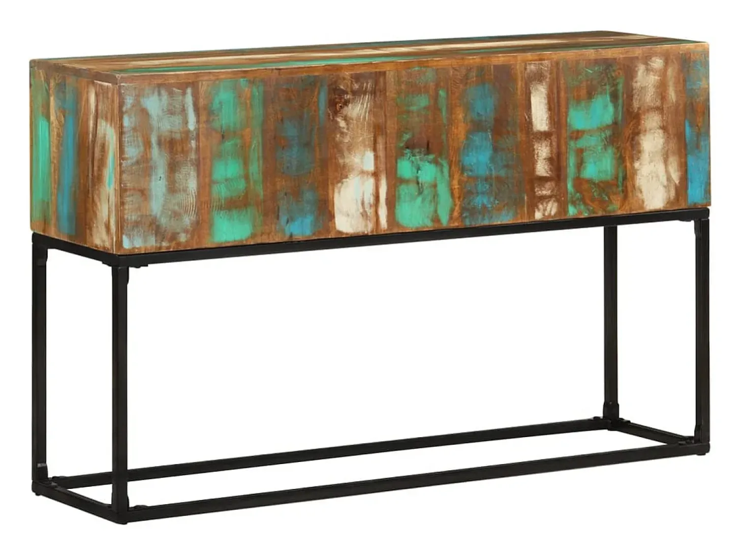 Mesa consola 120x30x75 cm madeira recuperada maciça