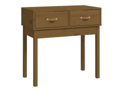 Mesa consola 76,5x40x75 cm madeira de pinho maciça castanho mel
