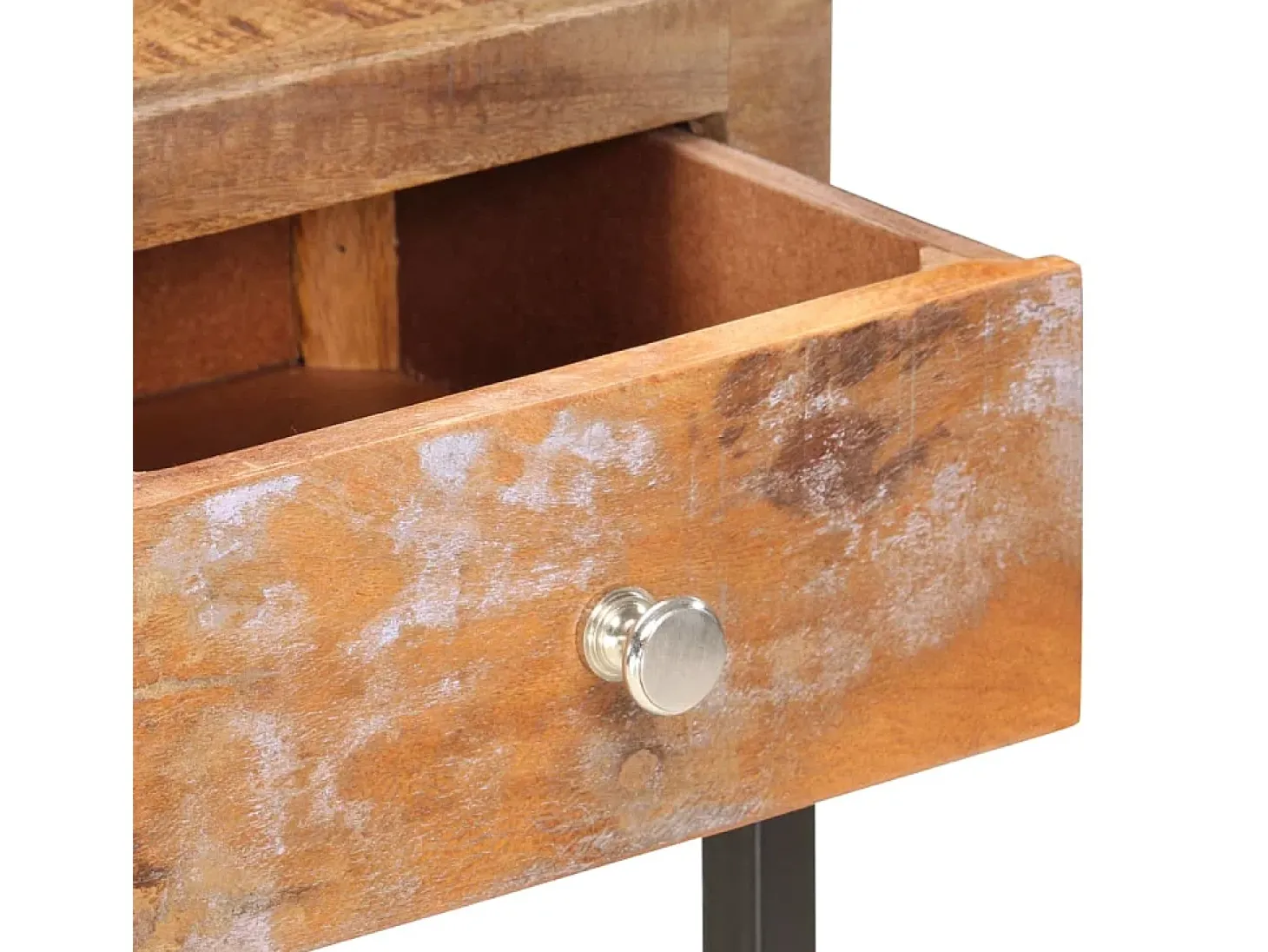 Mesa consola 90x30x75 cm madeira recuperada maciça dourado