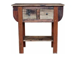 Mesa consola 80x35x80 cm mistura de madeiras recicladas
