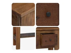 Mesa consola 80x35x80 cm mistura de madeiras recicladas