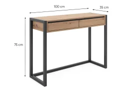 Mesa consola 100x75x35 cm natural antracite