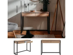 Mesa consola 100x75x35 cm natural antracite