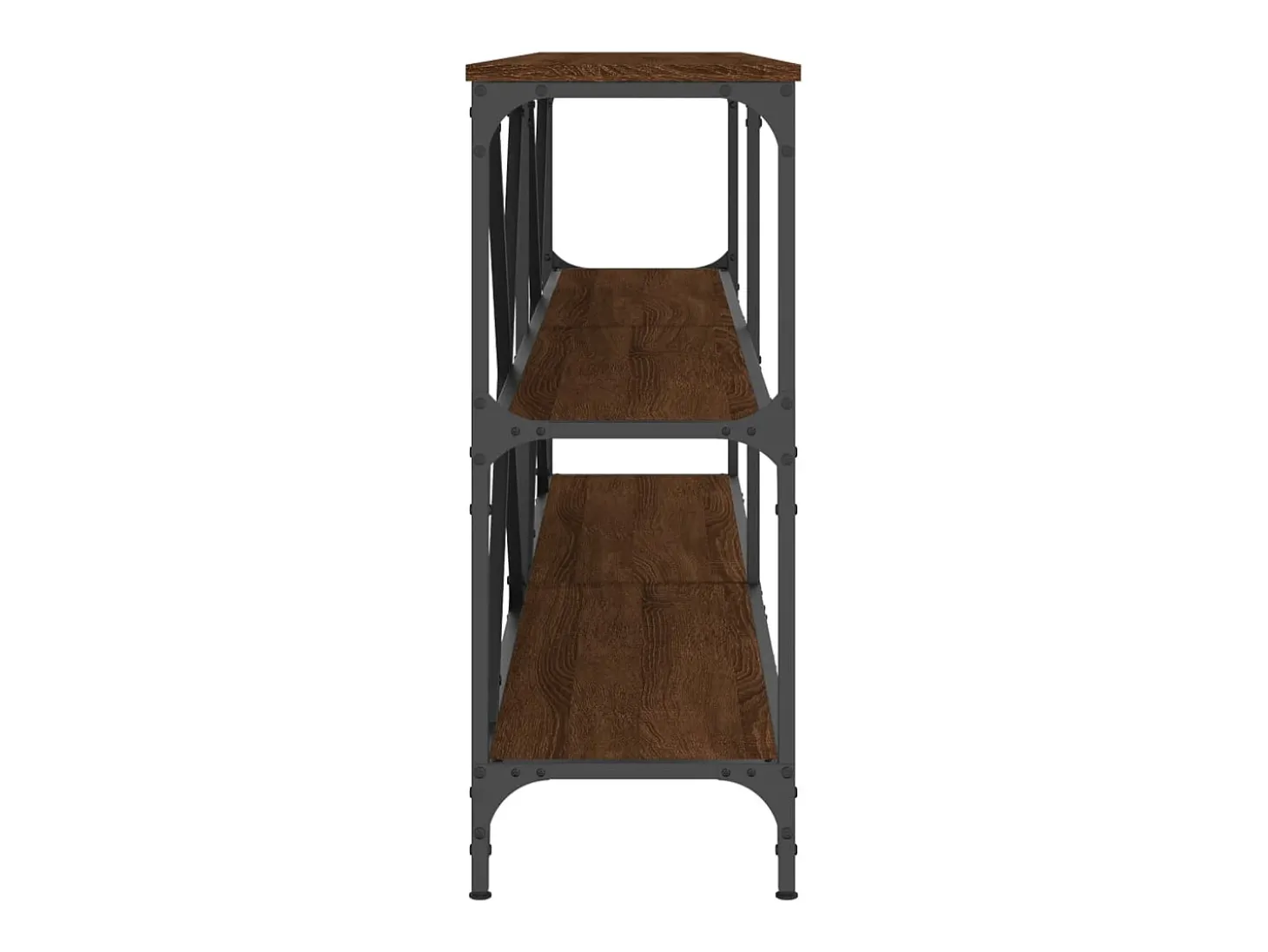 Mesa consola 180x30x75cm deriv. madeira/ferro carvalho castanho