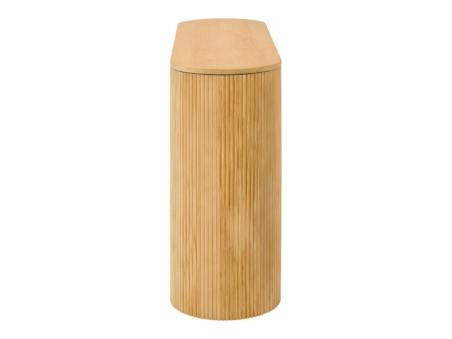 Mesa console 120x33x76cm - con 2 gavetas - Cantos arredondados - MDF - Natural
