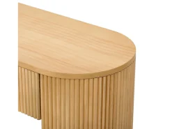 Mesa console 120x33x76cm - con 2 gavetas - Cantos arredondados - MDF - Natural