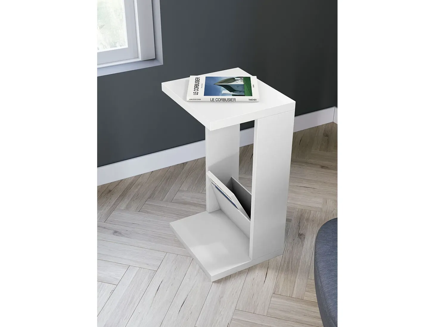Mesa de apoio - A70cm x L40cm x P35cm branco -Trébol