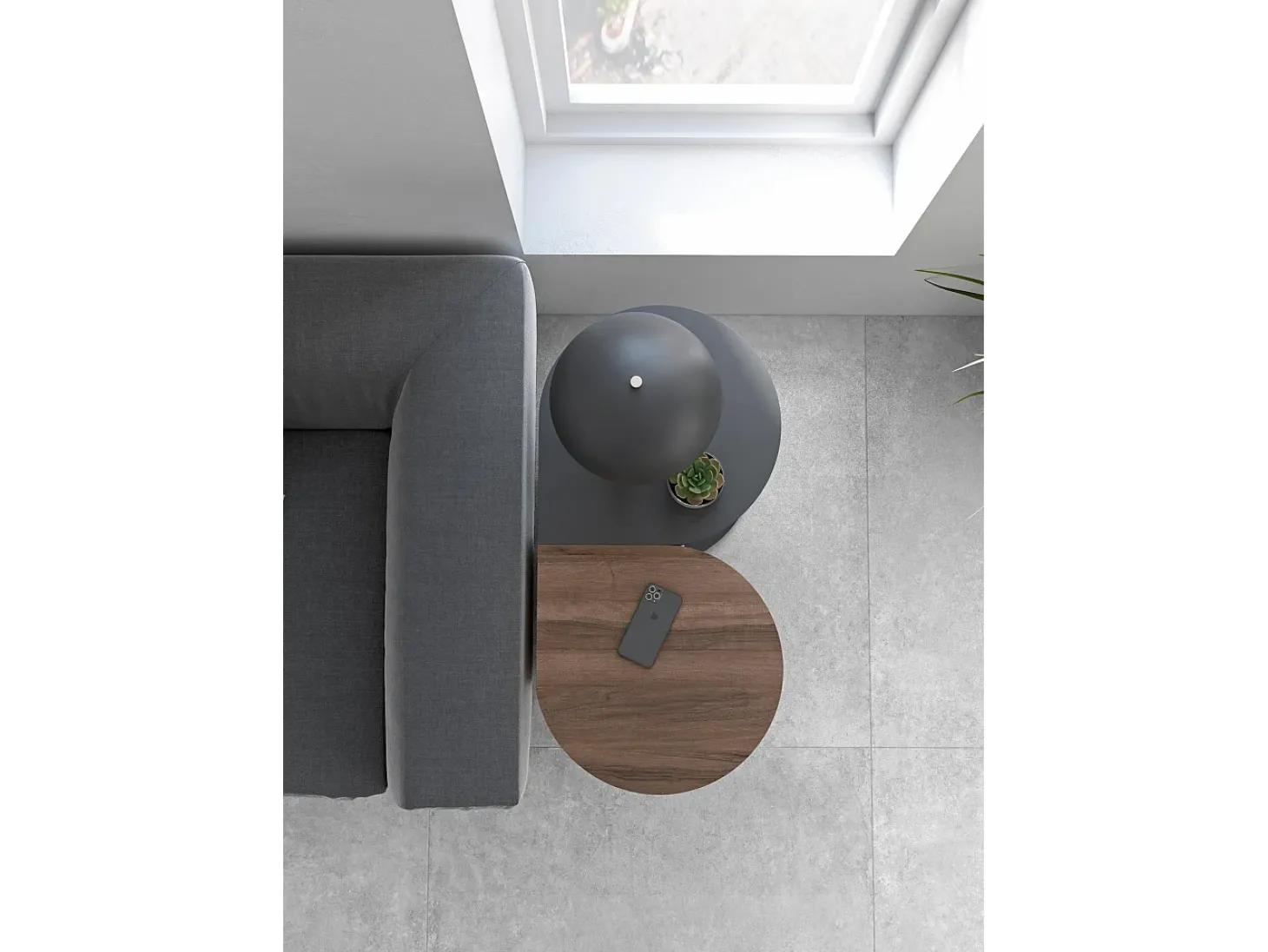 Mesa de apoio - A62cm x L46cm x P55cm cinza antracite -Trébol