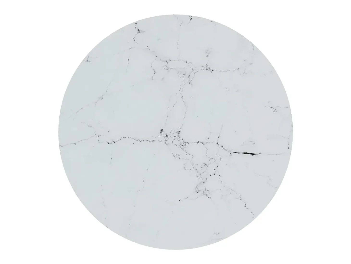 Mesa de apoio 45 cm dourada e vidro temperado branco mármore PT225078