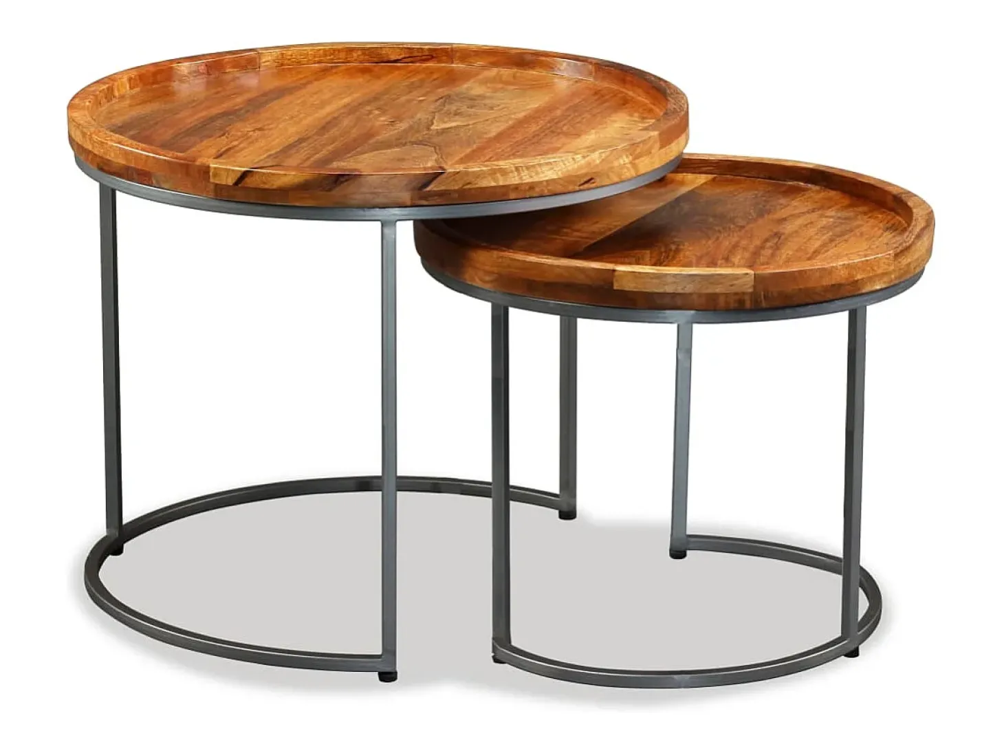 Mesa de apoio 2 pcs madeira de mangueira maciça