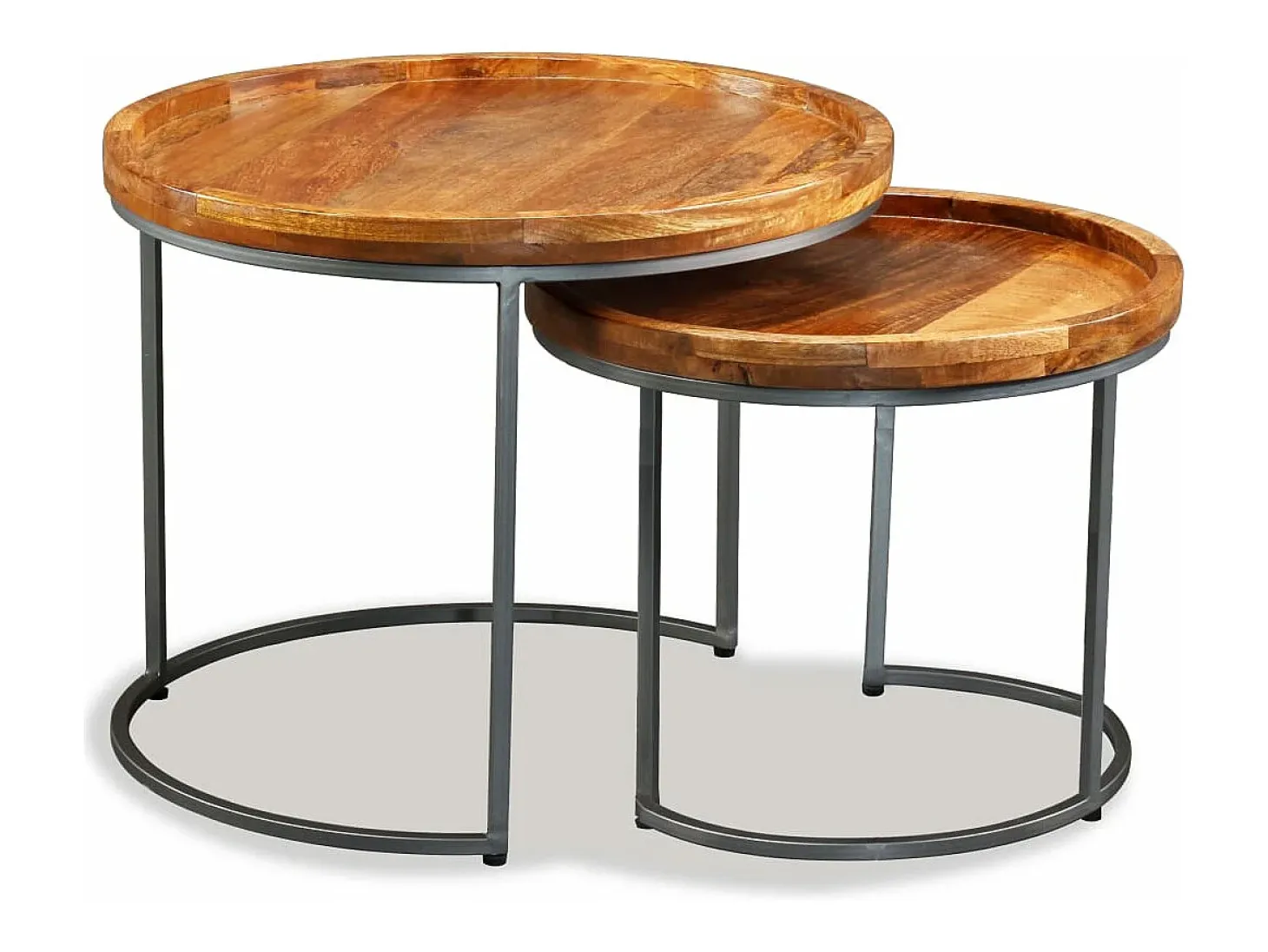 Mesa de apoio 2 pcs madeira de mangueira maciça