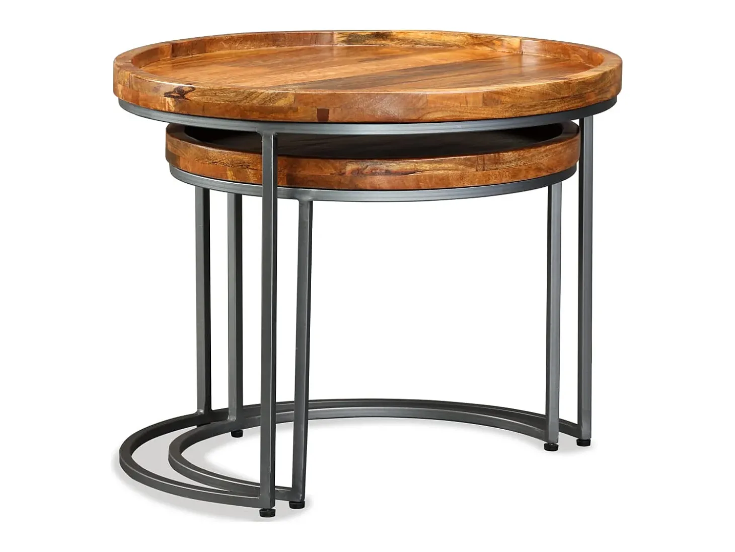 Mesa de apoio 2 pcs madeira de mangueira maciça