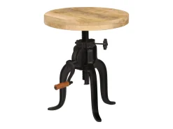 Mesa de apoio 45 x (45-62) cm madeira mangueira e ferro fundido