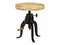 Mesa de apoio 45 x (45-62) cm madeira mangueira e ferro fundido