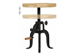 Mesa de apoio 45 x (45-62) cm madeira mangueira e ferro fundido