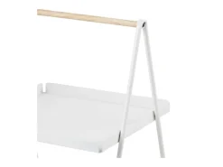 Mesa de apoio Aurora em cinzento grafite com tampo em mármore branco