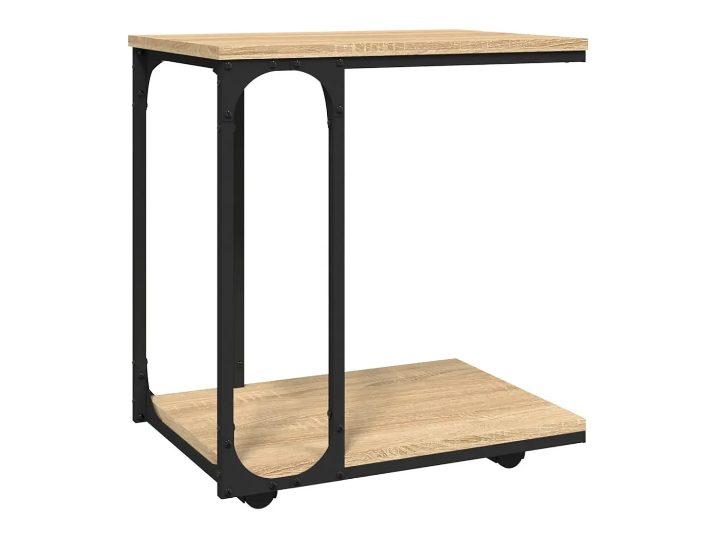 Mesa de apoio c/ rodas derivados de madeira carvalho sonoma