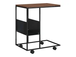 Mesa de apoio c/ rodas 55x36x63,5 cm derivados de madeira preto