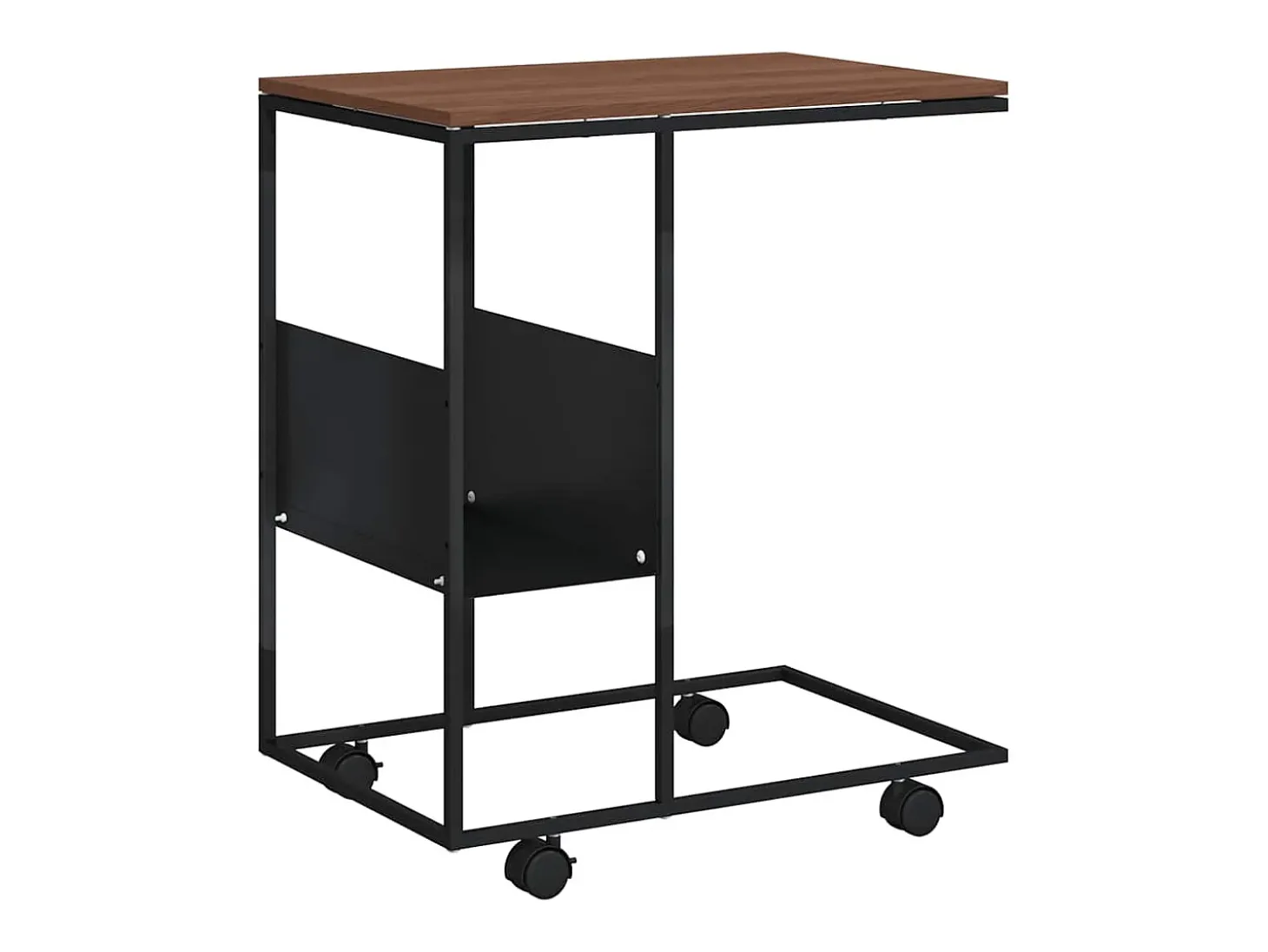 Mesa de apoio c/ rodas 55x36x63,5 cm derivados de madeira preto