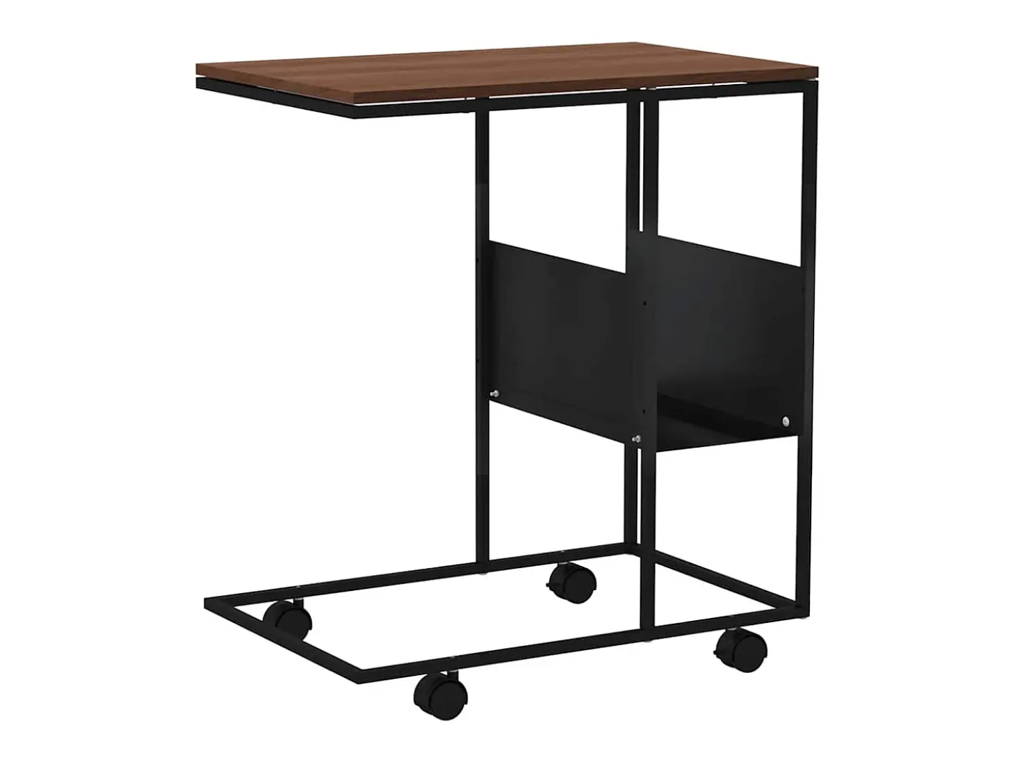 Mesa de apoio c/ rodas 55x36x63,5 cm derivados de madeira preto
