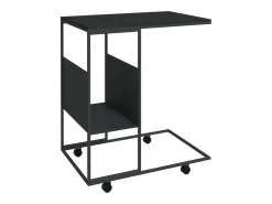 Mesa de apoio c/ rodas 55x36x63,5 cm derivados de madeira preto