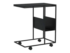 Mesa de apoio c/ rodas 55x36x63,5 cm derivados de madeira preto