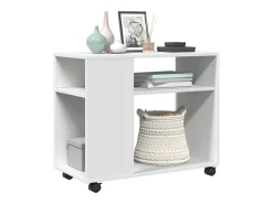 Mesa de apoio c/ rodas 70x35x60 cm derivados de madeira branco