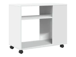 Mesa de apoio c/ rodas 70x35x60 cm derivados de madeira branco