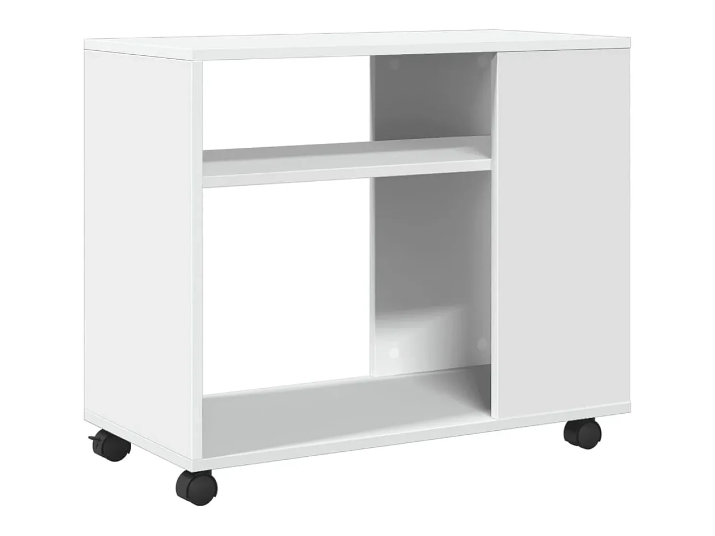 Mesa de apoio c/ rodas 70x35x60 cm derivados de madeira branco