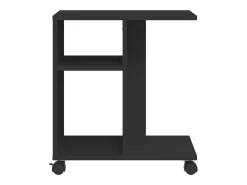 Mesa de apoio c/ rodas 50x30x55 cm derivados de madeira preto PT308490